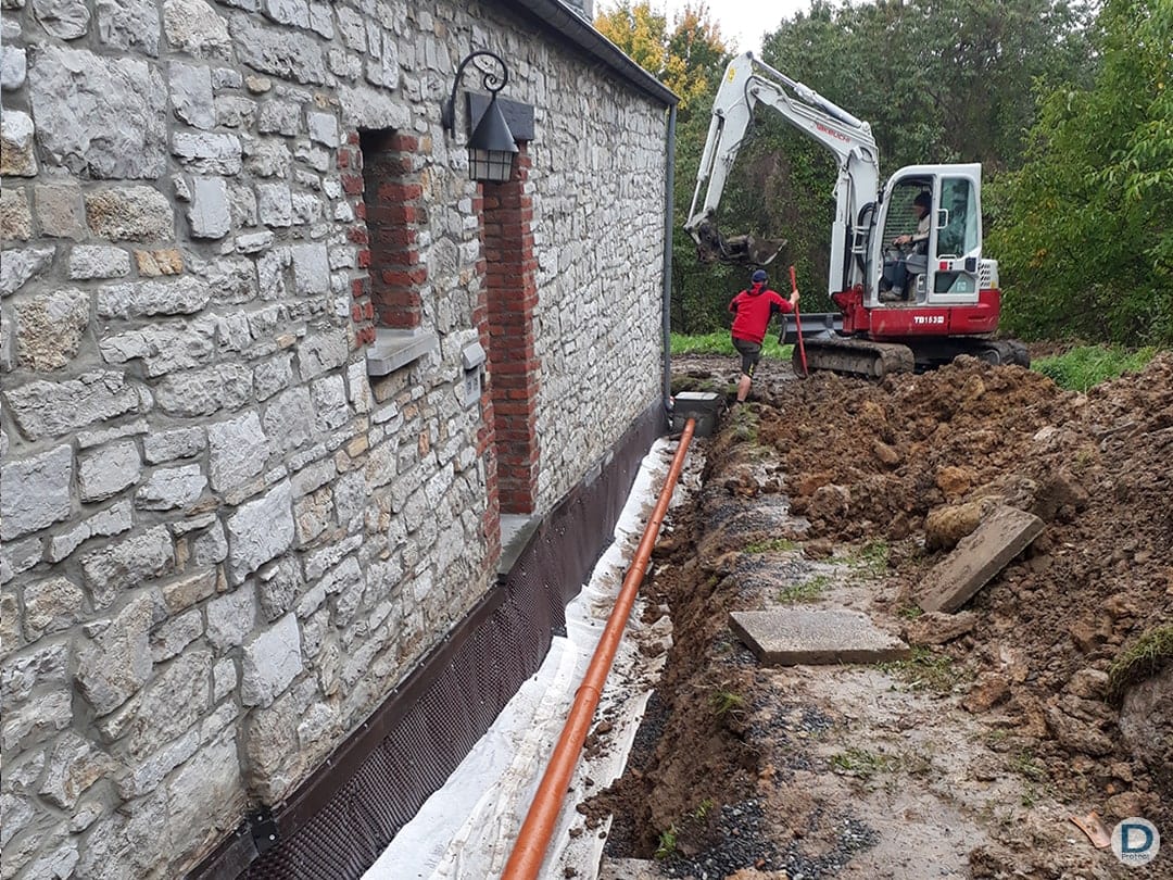 Travaux drainage extérieur